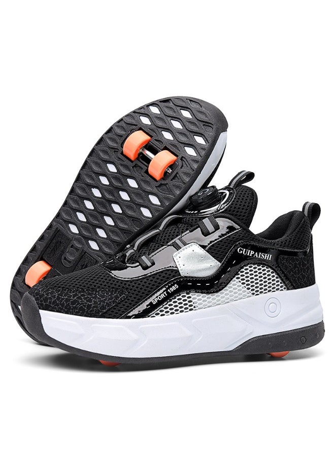 NIBEMINENT Kids Roller Skates Shoes 4 Wheels Roller Shoes Boys Girls Wheel Shoes Roller Sneakers Shoes for Beginner More Balanced  - Image 3