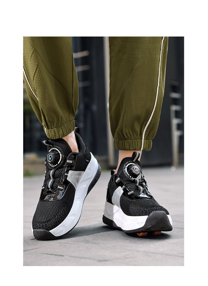 NIBEMINENT Kids Roller Skates Shoes 4 Wheels Roller Shoes Boys Girls Wheel Shoes Roller Sneakers Shoes for Beginner More Balanced  - Image 4