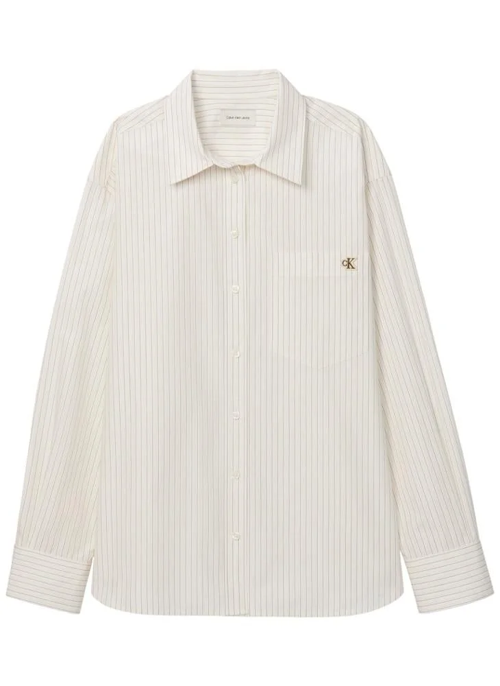 Calvin Klein Jeans  Yarndye Cotton Poplin Relaxed Shirt for Women | Best Price UAE