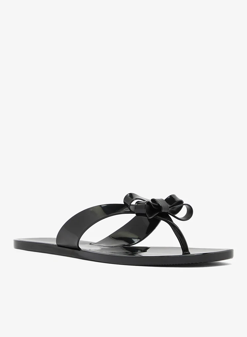 GLAMOROUS Jelly Bow Detail Flip Flops