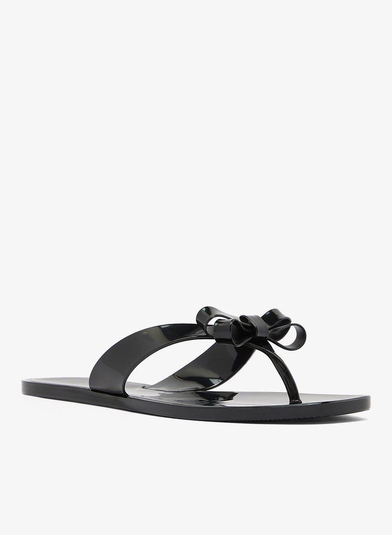 GLAMOROUS Jelly Bow Detail Flip Flops - Image 3