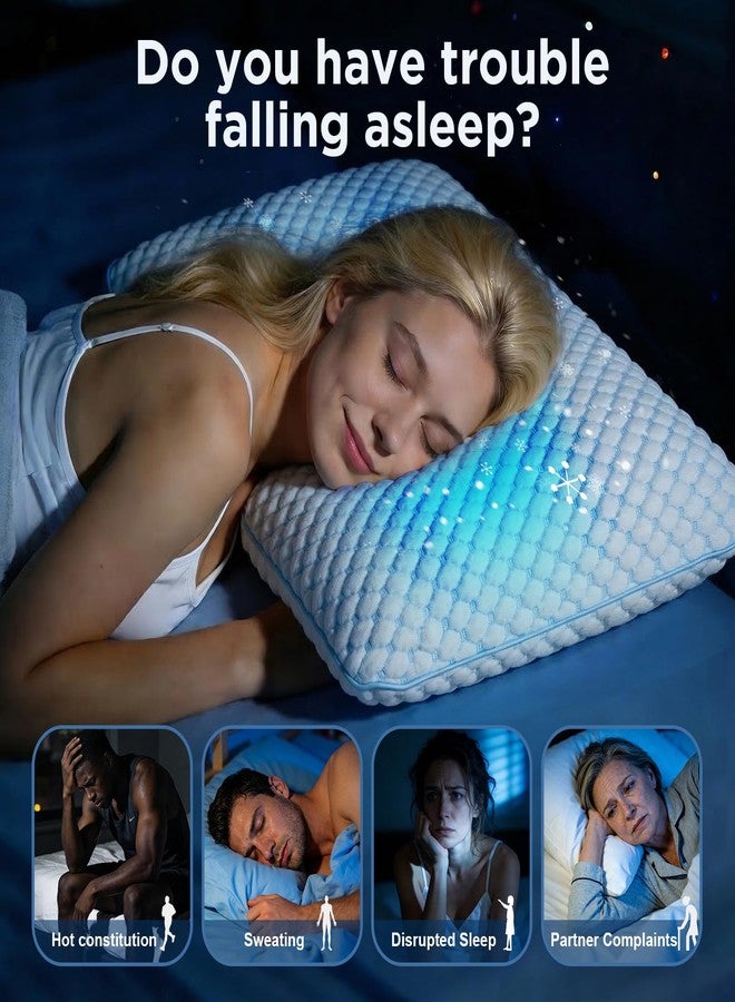Iwacool Stomach Sleeping Pillow with Adjustable Shredded Memory Foam Loft, 3-Zone Design Thin Pillow for Sleeping, Flat Pillow for Stomach, Back Sleepers, Cooling Shredded Memory Foam Pillow for Hot Sleepers - Image 4