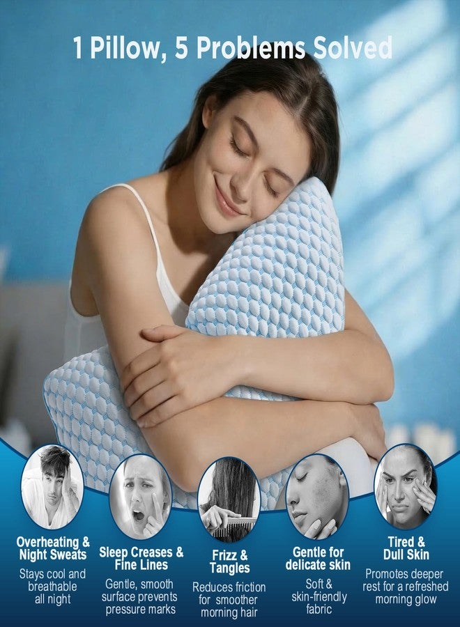 Iwacool Stomach Sleeping Pillow with Adjustable Shredded Memory Foam Loft, 3-Zone Design Thin Pillow for Sleeping, Flat Pillow for Stomach, Back Sleepers, Cooling Shredded Memory Foam Pillow for Hot Sleepers - Image 3