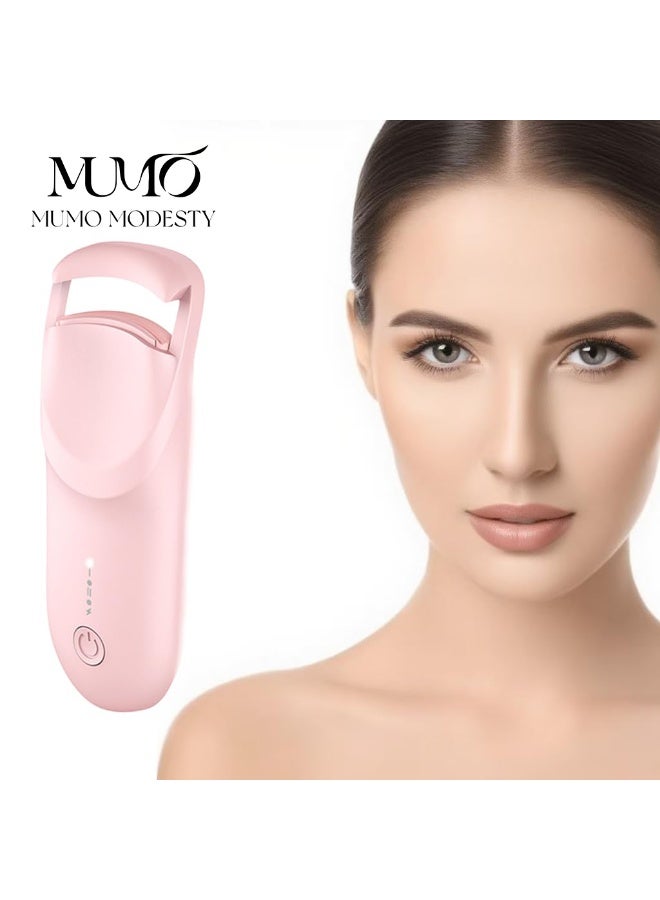 MUMO Heated Eyelash Curler - 6S Fast Safe Heating 24hrs Long Lasting Lash Lift to Style Natural EyelashesElectric Eyelash Curler with Heat Sensitive Silicone Pad, Type-C Rechargeable Mini Lash Curler - Image 1
