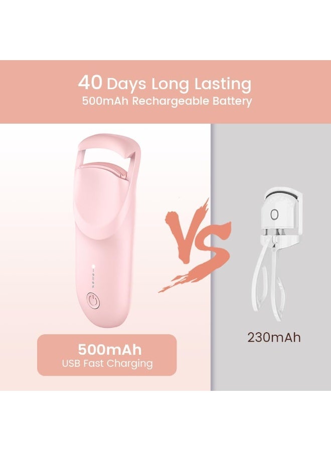 MUMO Heated Eyelash Curler - 6S Fast Safe Heating 24hrs Long Lasting Lash Lift to Style Natural EyelashesElectric Eyelash Curler with Heat Sensitive Silicone Pad, Type-C Rechargeable Mini Lash Curler - Image 5