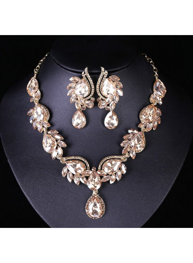 NIBEMINENT Fashion Gemstone Necklace and Earring Set - Perfect Bridal Party Accessory