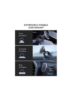 Lisen Magnetic Phone Holder for Car Fit Curved Surfaces Car Phone Holder Mount Flexible & Stable Dashboard Magnetic Phone Car Mount with 3 Metal Plates Fit All iPhone 14/13/12/11,Pro,Pro Max,Android  - Image 4