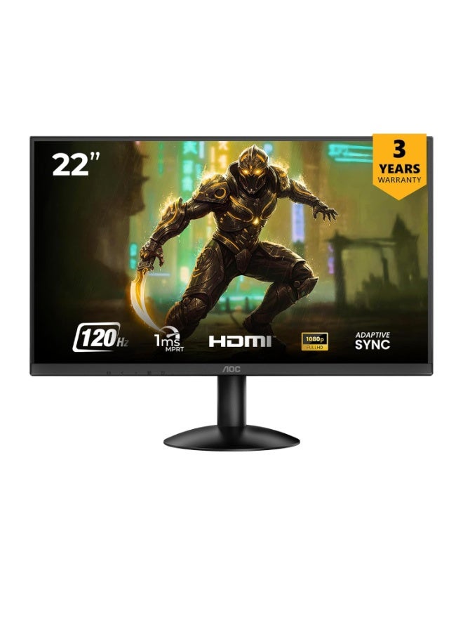 AOC 21.5" FHD Gaming Monitor | 1920 x 1080 VA Panel | 120Hz O/C Refresh Rate | Free Sync | VESA Mount | Flicker-Free l 1ms (MPRT) Response Time 22B30HM2 black - Image 1