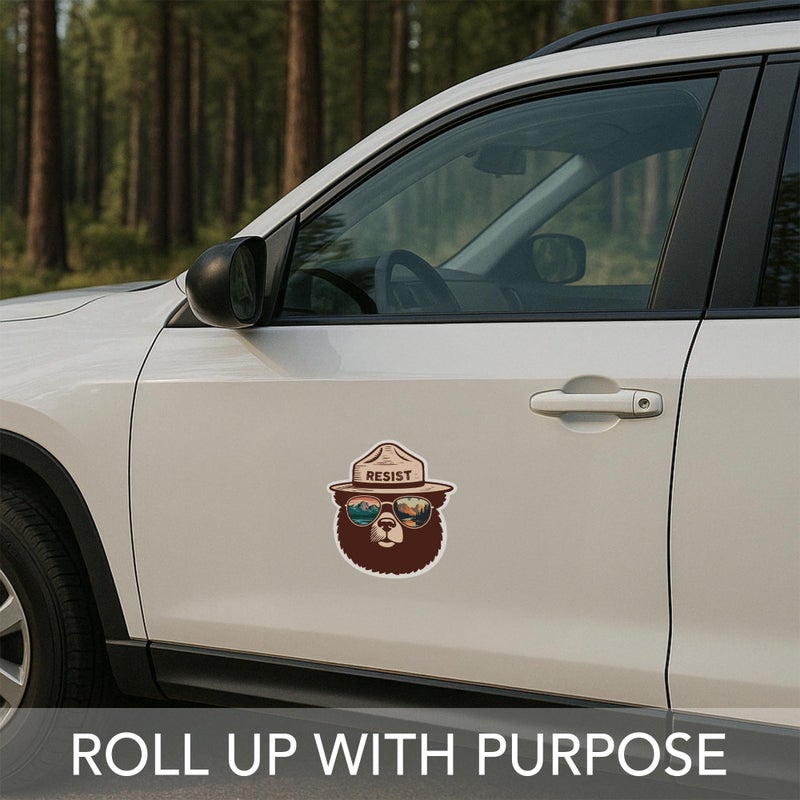 Hyperlama Funny Smokey The Bear Sticker, Smokey The Bear Resist Bumper Stickers for Car Truck Laptop, Firefighting Wildfires Camping Stickers, National Parks Gifts for Men, Women, Nature Lovers, 4.6x5 (4 PCS) - Image 3