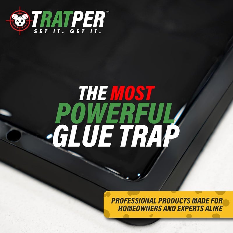 Tratper Glue Traps for Mice,Rat,Mouse,Snake,Lizard,Insect. 10 Pack. Extra Strength,Pre-Baited Adhesive.Heavy Duty Plastic Tray.Non-Toxic,Chemical-Free Pest Control for Home. 10Pack - Image 4