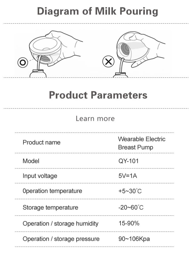 Portable electric breast pump with 3 levels and 9 gears, with LED display screen for more convenient operation