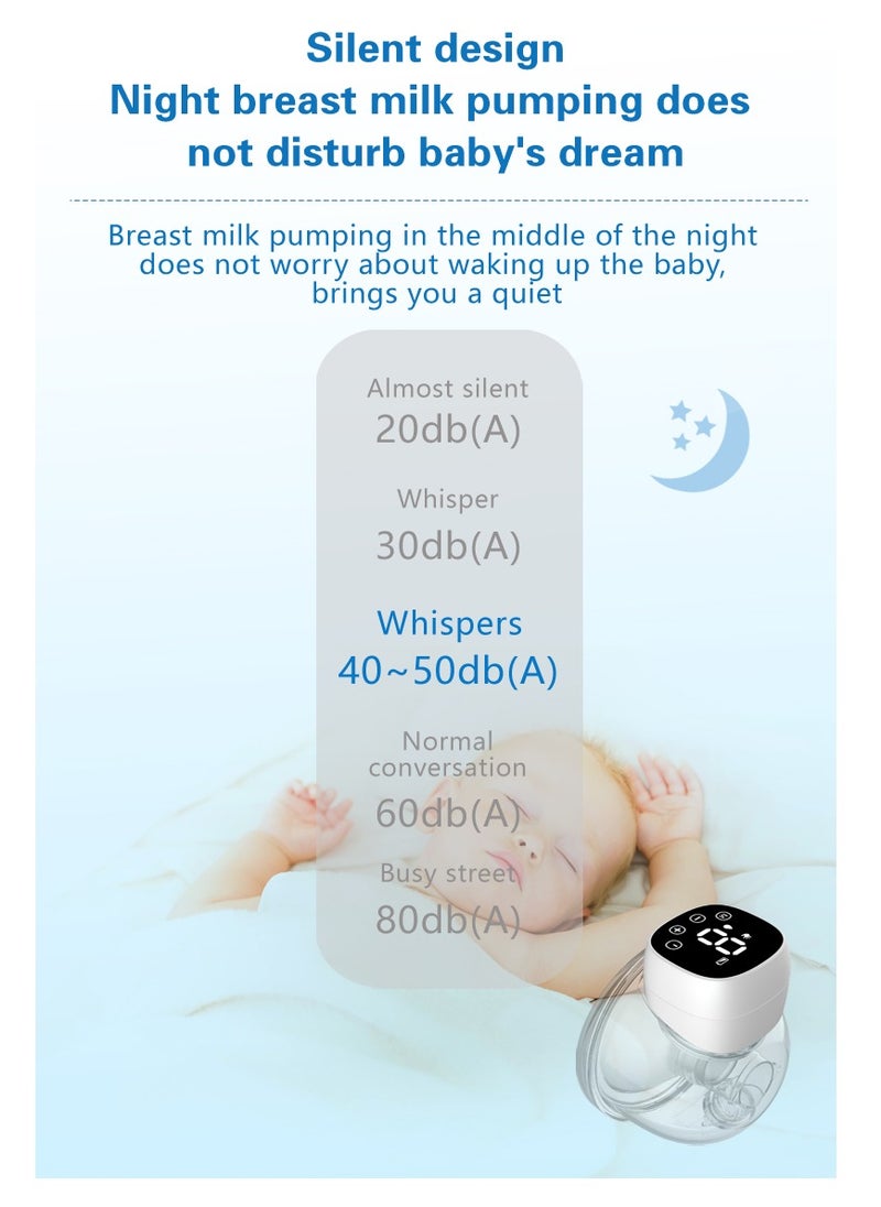Portable electric breast pump with 3 levels and 9 gears, with LED display screen for more convenient operation