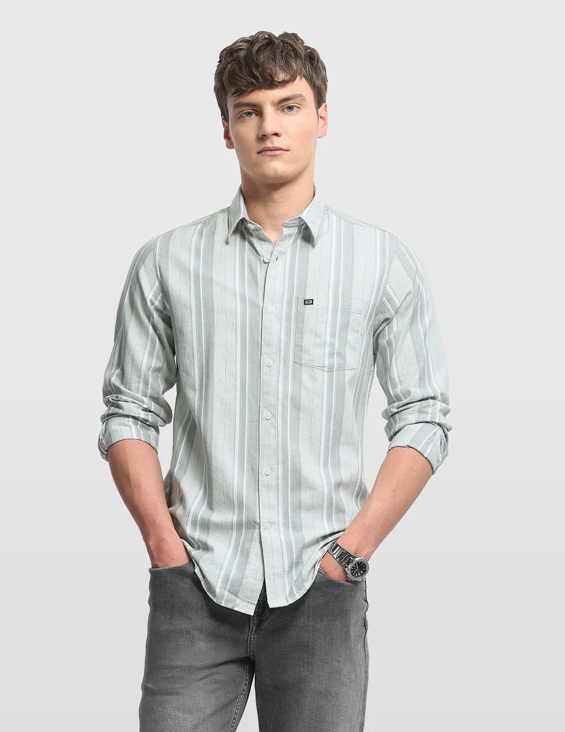 Vertical Striped Aquarelle Drift Shirt