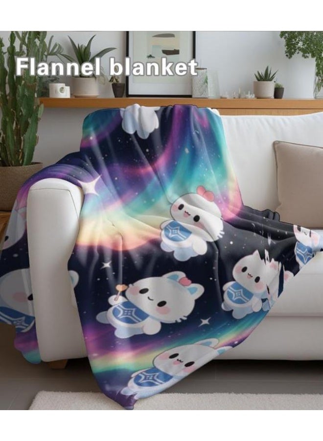 عام بطانية رقيقة من الفانيلا الكرتونية للأطفال والرضع (دافئة ومريحة، ومناسبة للنوم والألعاب) 70 سم * 100 سم - Image 1