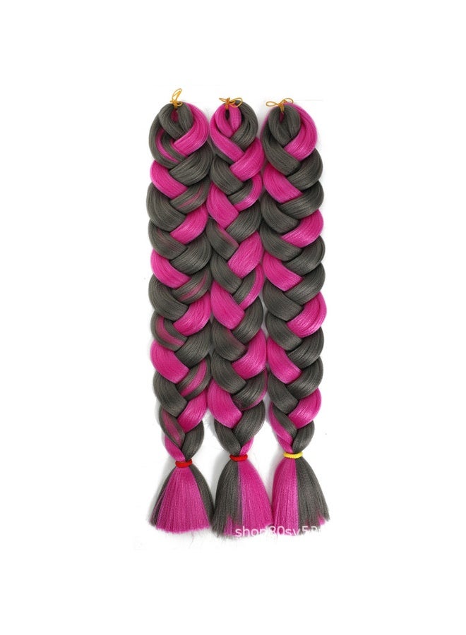 Generic Flame Retardant Soft Braid African Dreads Hair Extensions 82 Inch 165g Large Braid Non Toxic Long Straight Hair for All Skin Colors 171#/1855