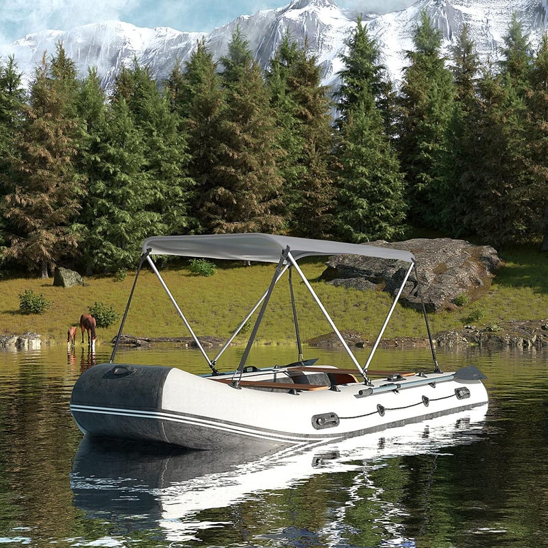 DoCred Foldable Bimini Top Boat Cover Canopy Cover 2Bow Bimini Top (63" L 39‘’-55‘’ W 43.3" H), Suitable for Boats of 3.2-4.5 FT - Image 3