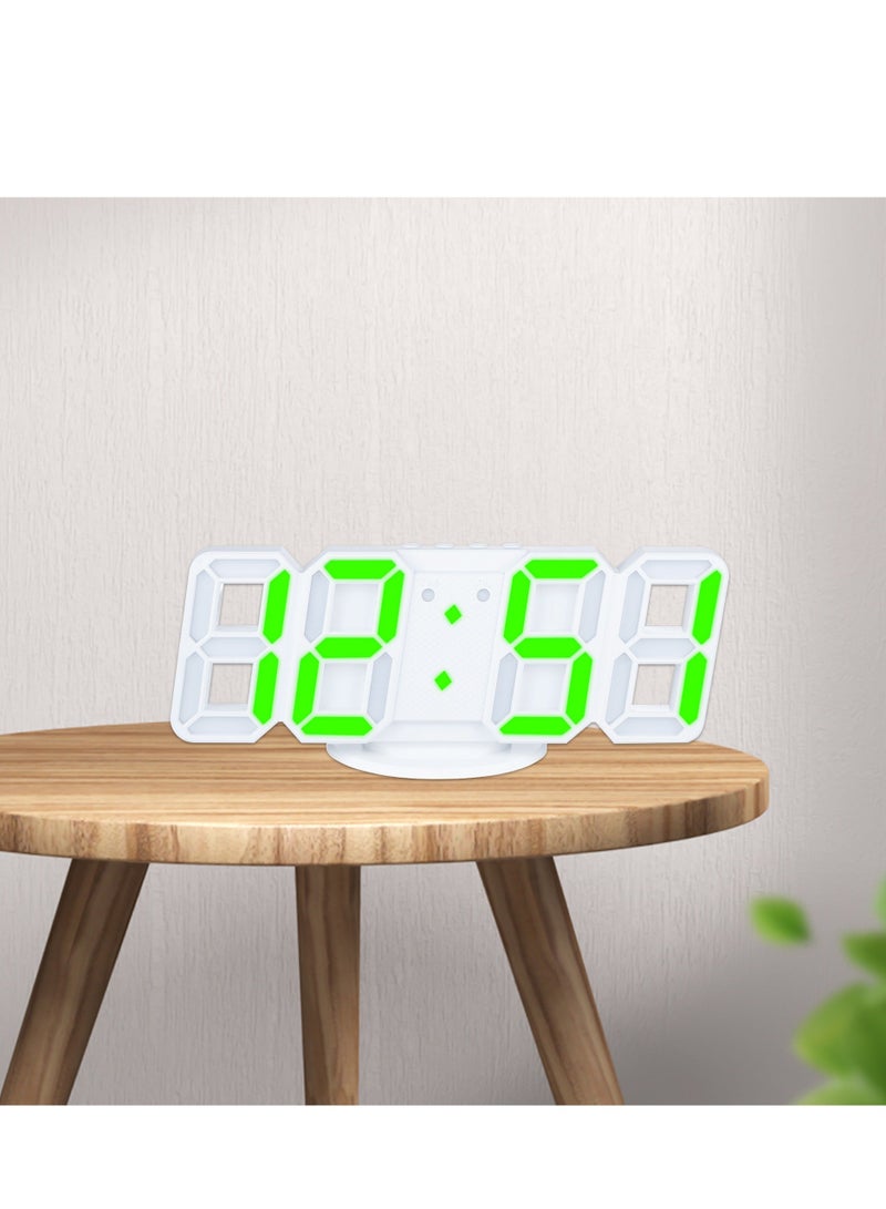 هومستر ساعة منبه جدارية رقمية ومتعددة الوظائف بإضاءة LED وعرض الوقت بنمط 12 ساعة/24 أبيض 17.5x7.5x4.5سم - Image 2
