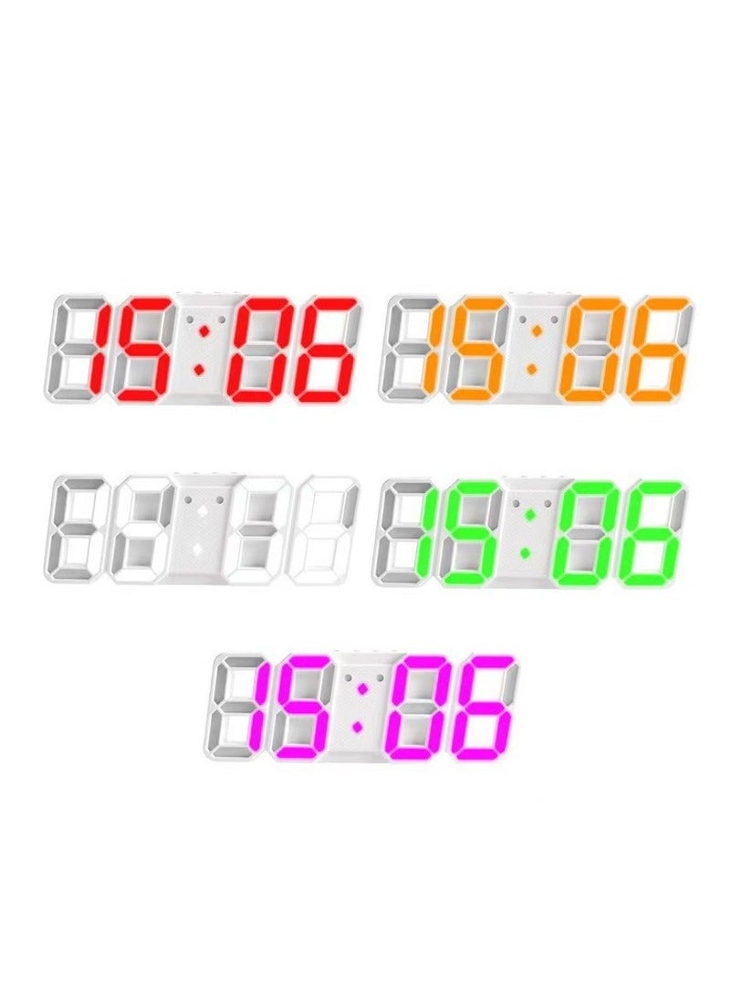 هومستر ساعة منبه جدارية رقمية ومتعددة الوظائف بإضاءة LED وعرض الوقت بنمط 12 ساعة/24 أبيض 17.5x7.5x4.5سم - Image 4