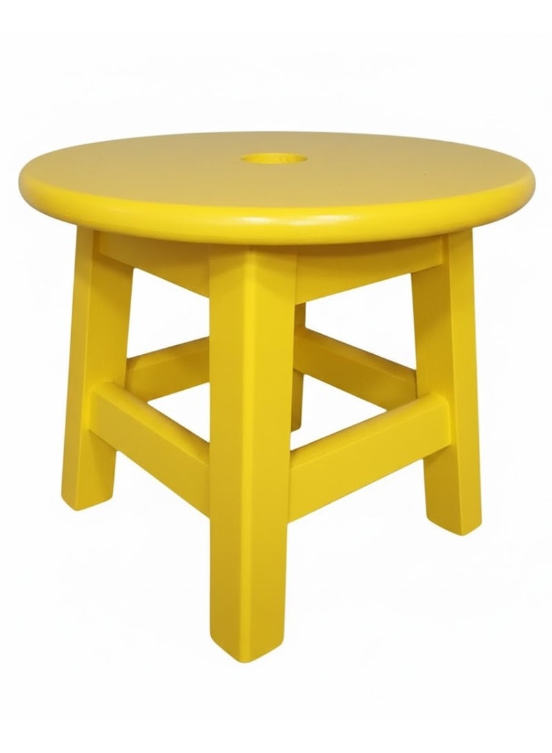 Small Wood Chair a seat 30 cm suitable for kitchen bathroom and balcony - yellow color