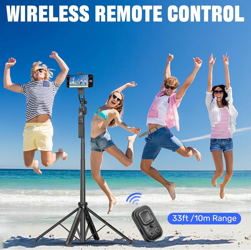 FKU C17 Auto Face Tracking AI Gimbal Selfie Stick Tripod Stand 3 in 1 Multifunctional Design, Detachable Bluetooth Remote Compatible for iPhone/Android, Best for Vlogging/Photo Shoot - Image 2