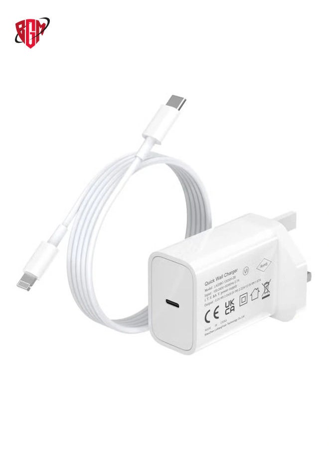 BGM - 20W Type C Fast Charger Adapter for iphone 14 pro/ 14 pro max/14/13/12/11, USB C Fast Charging Plug with Cable 1M - Image 1