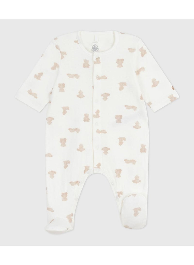 Petit Bateau Babies' printed tube knit pyjama suit - Image 1