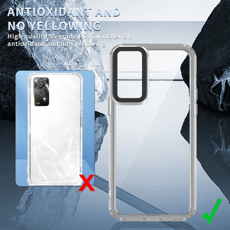 HuHa Case Cover For Xiaomi Redmi Note 11 Pro 4G/5G Transparent Acrylic + TPU Shockproof Phone Case(Transparent Purple) - Image 4