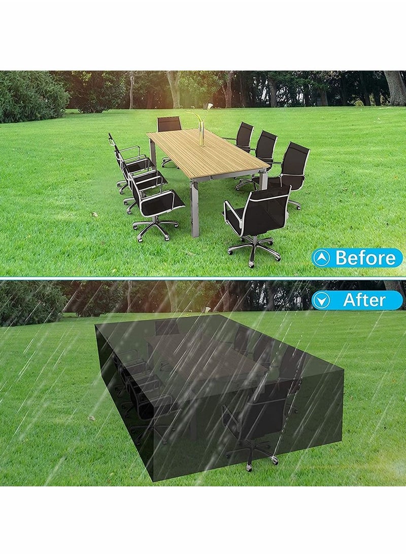 HomarKet Large Outdoor Sectional Furniture Set Cover, Patio Cover,Table Chair Sofa Covers, Waterproof Dust Proof Anti UV/Wind, Protective Cover for Garden,Home (213 * 132 * 74cm)  - Image 4
