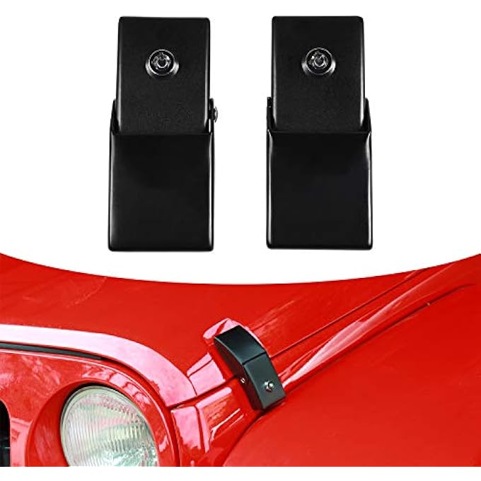 ريحني أقفال غطاء محرك فولاذي لجيب رانجلر 20072021 JK JKU JL JLU روبيكون ساهارا X أوف رود سبورت إكسسوارات خارجية سوداء زوج واحد - Image 1