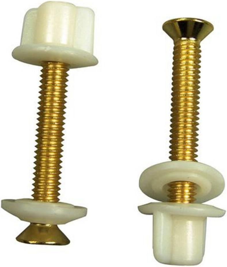 (88653) Toilet Seat Hinge Bolt Screws, Brass Plated, 1-Piece