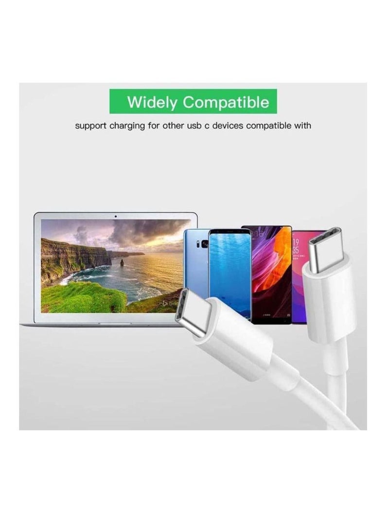 إن تك كابل بيانات وشحن NTECH USB Type-C إلى Type-C - سلك شاحن USB C-C سريع (1 متر) - أبيض - Image 5