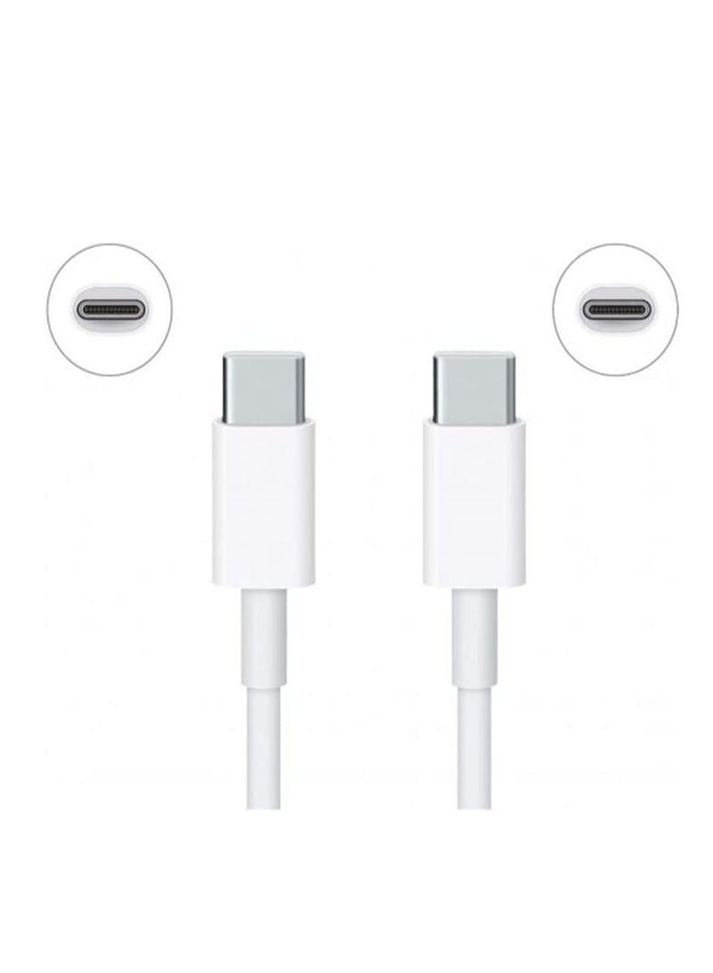 إن تك كابل بيانات وشحن NTECH USB Type-C إلى Type-C - سلك شاحن USB C-C سريع (1 متر) - أبيض - Image 1