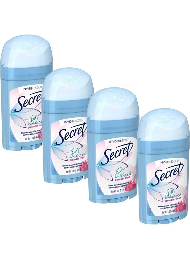 Secret Anti-Perspirant Deodorant Invisible Solid Powder Fresh 1.60 oz (Pack of 4)