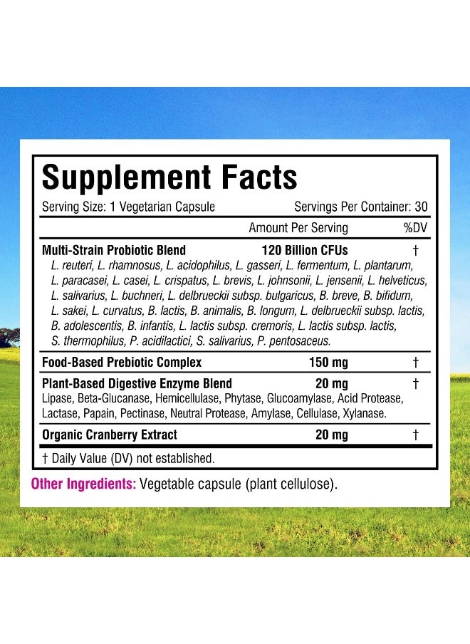 Innate Vitality Women'S Once-Daily Probiotics, 120 Billion Cfu, 32 Strains, Yeast Control + Ph Support, Gut + Immunity, Prebiotics, Digestive Enzymes & Organic Cranberry  - Image 2
