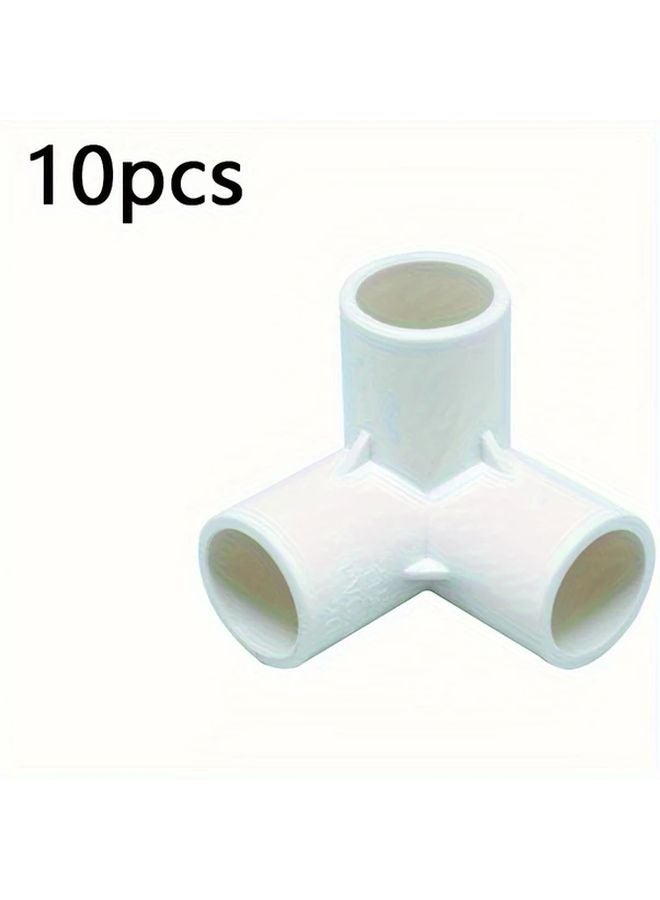 10pcs 1 2 Inch PVC Tee Connectors Durable Plastic Pipe Fittings For Water Supply - Image 1