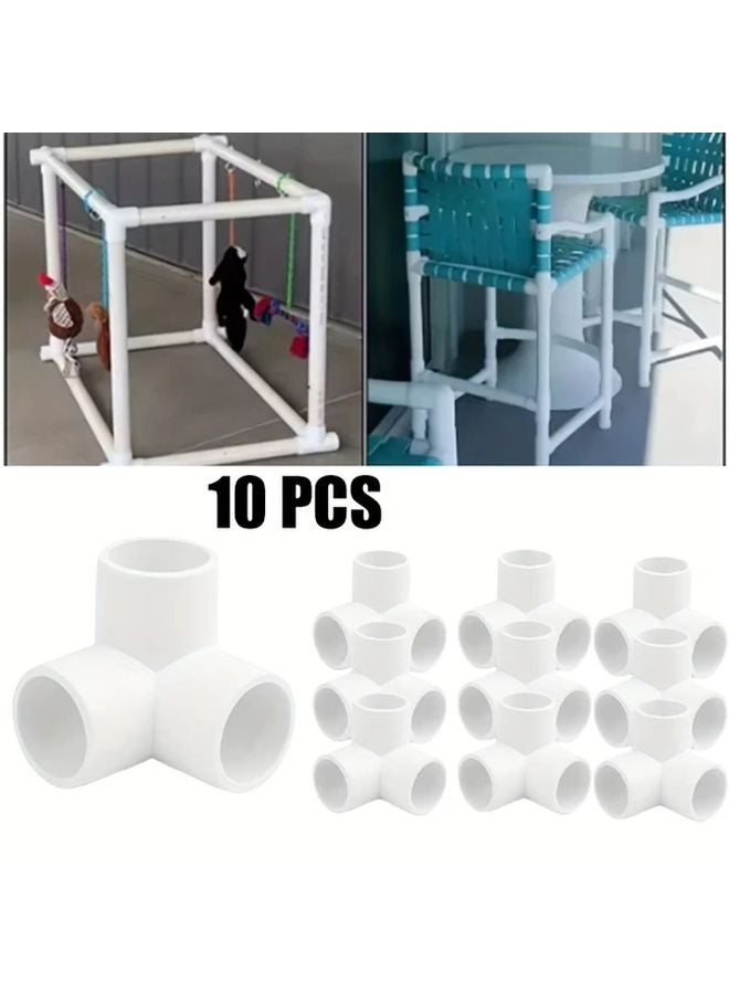 10pcs 1 2 Inch PVC Tee Connectors Durable Plastic Pipe Fittings For Water Supply - Image 2