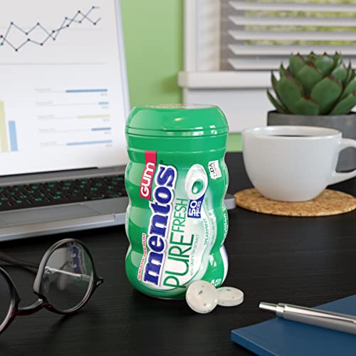 Mentos Pure Fresh Sugar Free Gum Spearmint 50 Piece Bottle Pack of 6 - Image 5