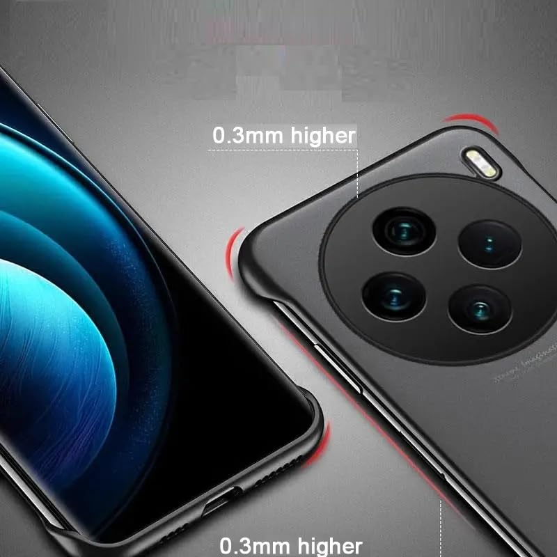 REALCASE Vivo X100 5G Back Cover Case | Stylish Frameless Matte Hard Back Skin | Soft TPU Shock Proof Bumper Back Cover for Vivo X100 5G (Black) - Image 4