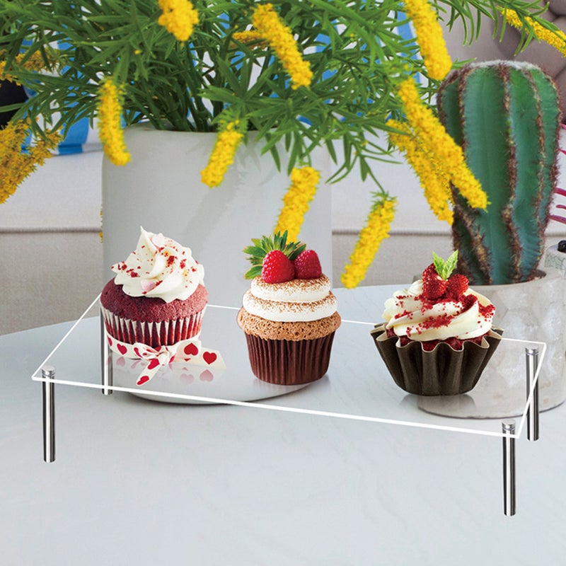 2 Sets of Desktop Cake Holder Transparent Cake Tray Multi-function Dessert Stand Dessert Accessory - Image 4