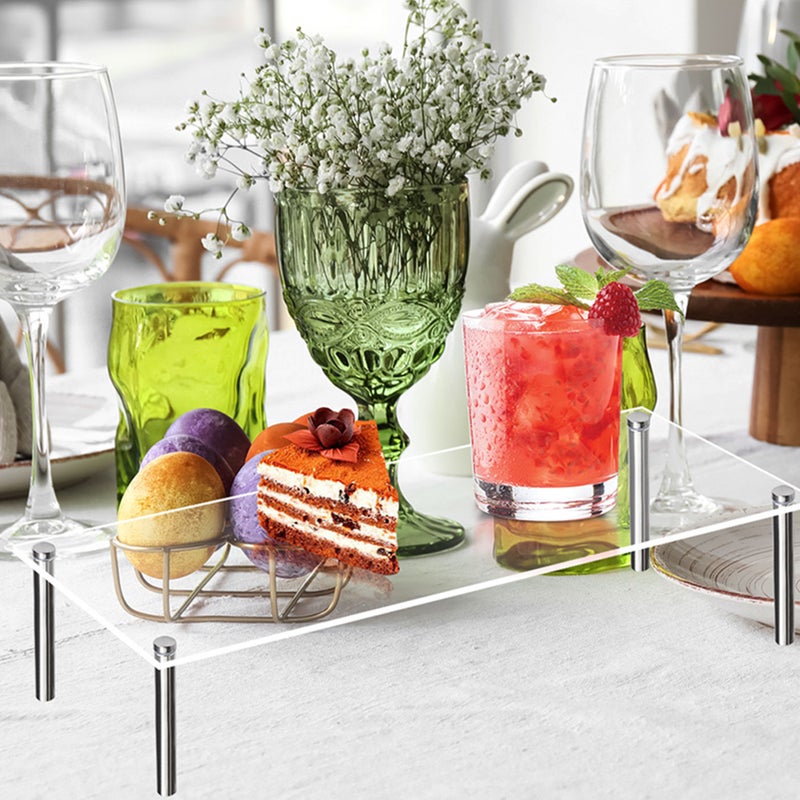 2 Sets of Desktop Cake Holder Transparent Cake Tray Multi-function Dessert Stand Dessert Accessory - Image 3