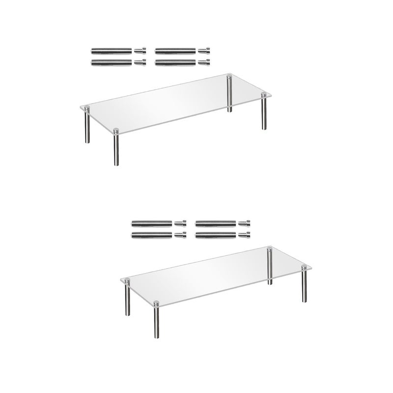 2 Sets of Desktop Cake Holder Transparent Cake Tray Multi-function Dessert Stand Dessert Accessory - Image 1