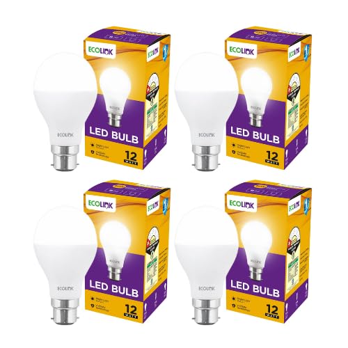 EcoLink 12-Watt LED Bulb |12-Watt LED Bulb For Room & Home | Bulb Base : B22, Colour : Cool Day Light, Pack of 4 - Image 1