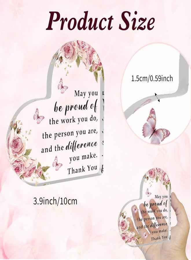 Xioabre Graduation Gifts Inspirational Gifts for Women Teacher Appreciation Gifts Gifts Heart Shape Acrylic Sign Employee Appreciation Gifts Farewell Gifts For Coworkers Thank You Gifts Christmas Gift - Image 2