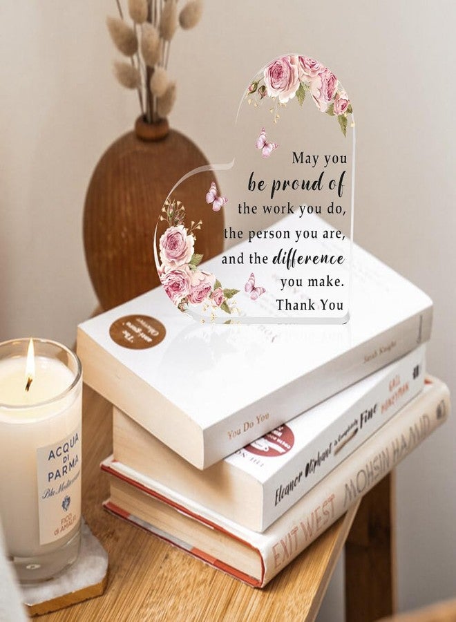 Xioabre Graduation Gifts Inspirational Gifts for Women Teacher Appreciation Gifts Gifts Heart Shape Acrylic Sign Employee Appreciation Gifts Farewell Gifts For Coworkers Thank You Gifts Christmas Gift - Image 3