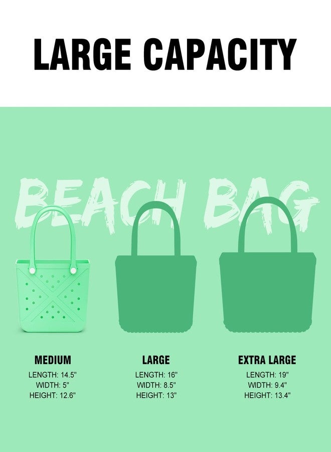 AQUARM Beach Bag Rubber Tote, Waterproof and Durable Open Hand Bag for Swim Pool Beach Travel - Image 2