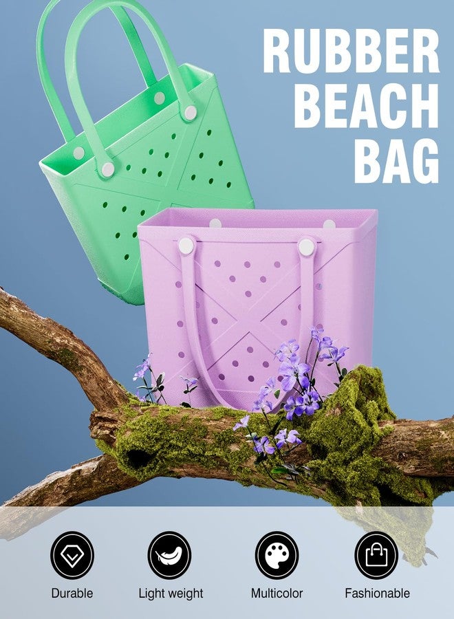 AQUARM Beach Bag Rubber Tote, Waterproof and Durable Open Hand Bag for Swim Pool Beach Travel - Image 5