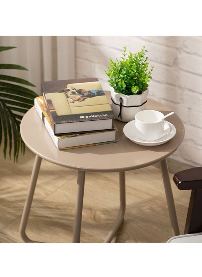 NKX - Nordic Style Iron Round Table Nightstand Sofa Table Furniture - Image 1