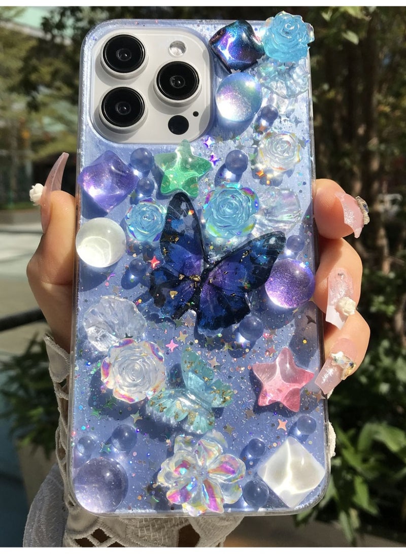 Compatible with iPhone 15 Pro Max phone case, soft case for shock, collision, and fall protection, Starry Sky deep blue night - Image 3