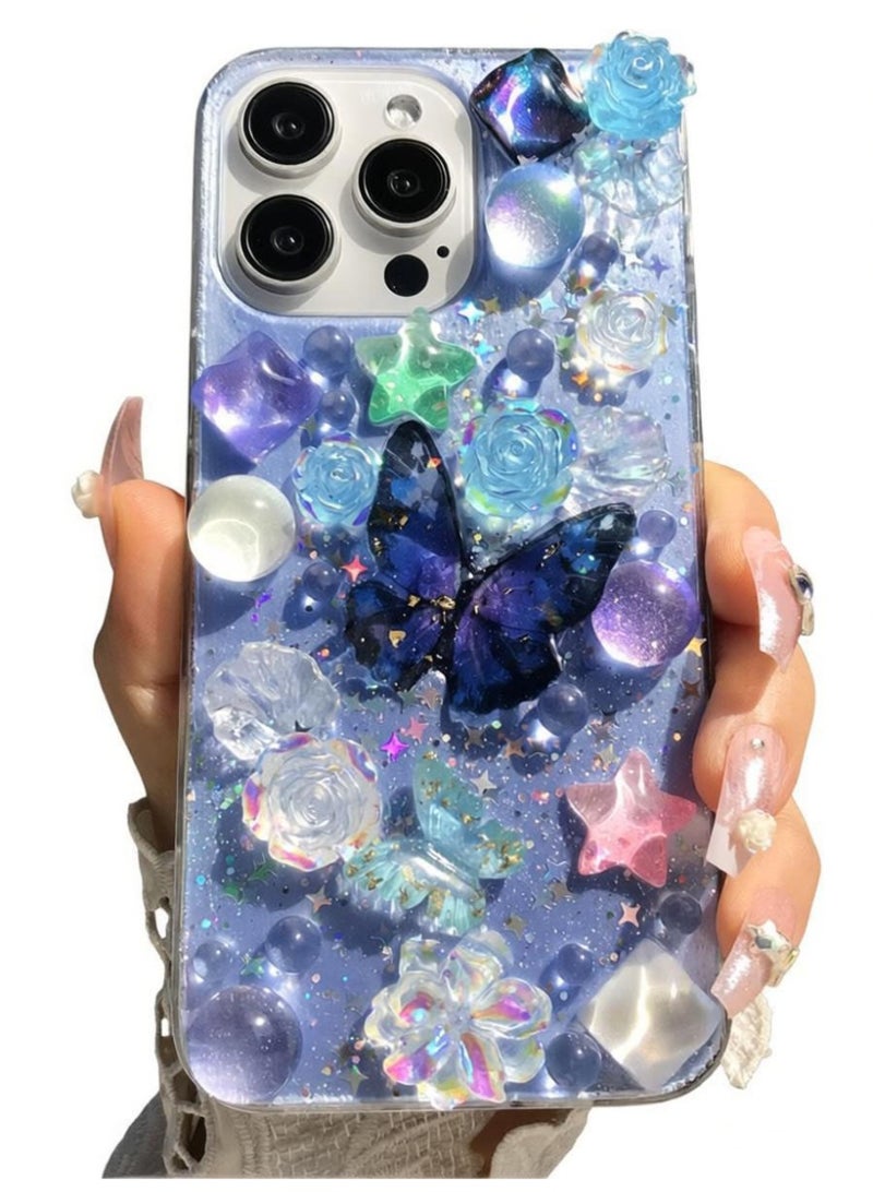 Compatible with iPhone 15 Pro Max phone case, soft case for shock, collision, and fall protection, Starry Sky deep blue night - Image 1