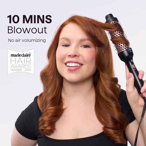 Wavytalk Updated Version Thermal Brush for Blowout Look, Blowout Express 1.5 Inch Ionic Thermal Round Brush Makes Hair Smoother Get Natural Curls, Dual Voltage, Easy to Use - Image 2